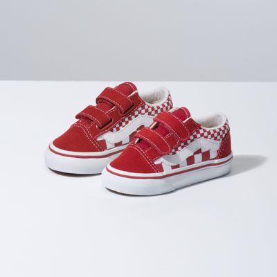 Vans Toddler Mix Checker Old Skool V (chili Pepper/true White)