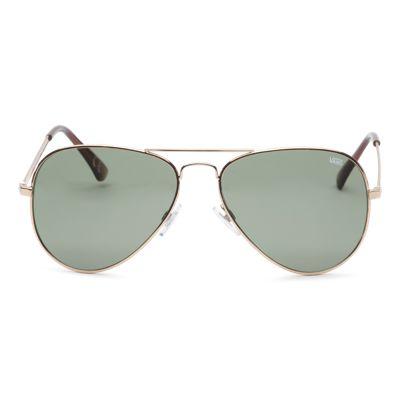 Vans Apprehend Aviator Sunglasses (gold Dark Green)