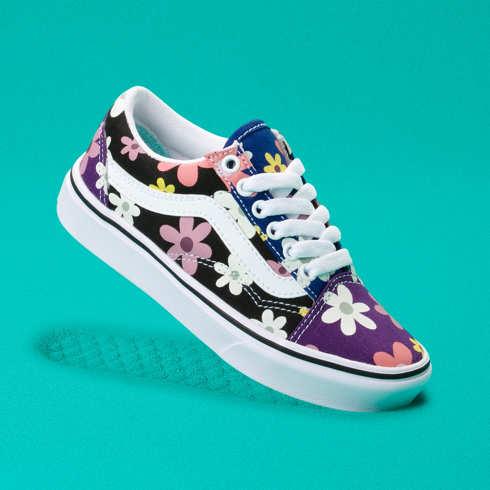 Vans Kids Floral Comfycush Old Skool Shoe (multi)
