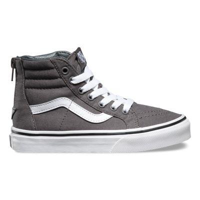 Vans Kids Pop Check Sk8-hi Zip (pewter/true White)