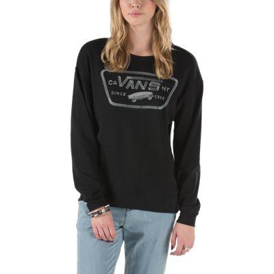 Vans Mens Shoes Skate Shoes Mens Shoes Mens Sandals Authentic Crew Sweatshirt (black) Womens Sweatshirts