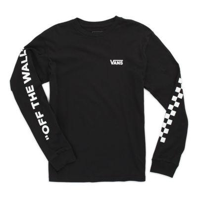 Vans Boys Left Check Long Sleeve T-shirt (black)