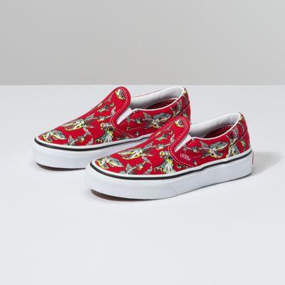 Vans Kids Zombie Sharks Slip-on (gibraltar Sea/true White)