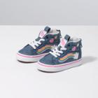 Vans Toddler Rainbow Sidestripe Sk8-hi Zip (denim/true White)