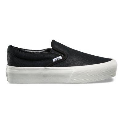 Vans Embossed Slip-on Platform (black/blanc De Blanc)