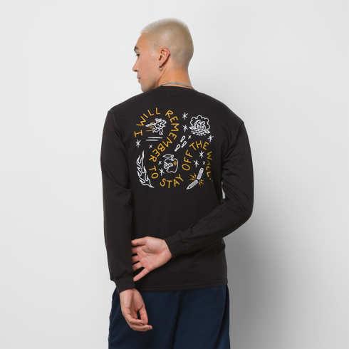 Vans X Slack & Field Chalk Doodle Long Sleeve T-shirt (black)