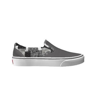 Vans Customs Paisley Patchwork Slip-on Shoes Gray