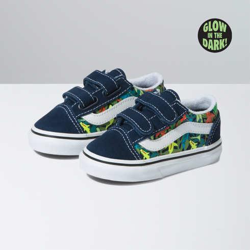Vans Toddler Old Skool V (glow Sharks Dress Blues)