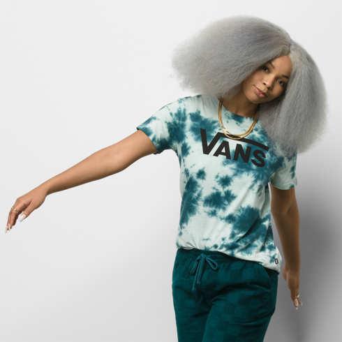 Vans Logo Wash Crew Tee (deep Teal)