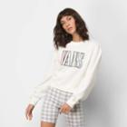 Vans Mixed Up Gingham Cropped Pullover Crew Fleece (marshmallow)