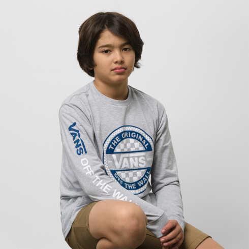 Vans Kids Seasonal Circle Long Sleeve T-shirt (athletic Heather)