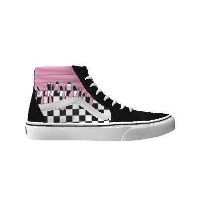 Vans Customs Pink Drips Checkerboard Sk8-hi (customs)