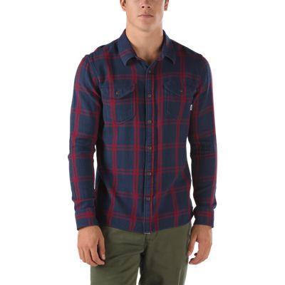 Vans Wayland Flannel Shirt (dress Blues/red Dahlia)