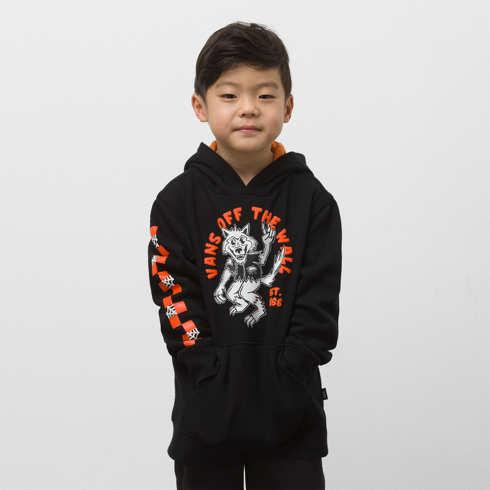 Vans Little Kids Sk8 Wolf Pull Over Hoodie (black)