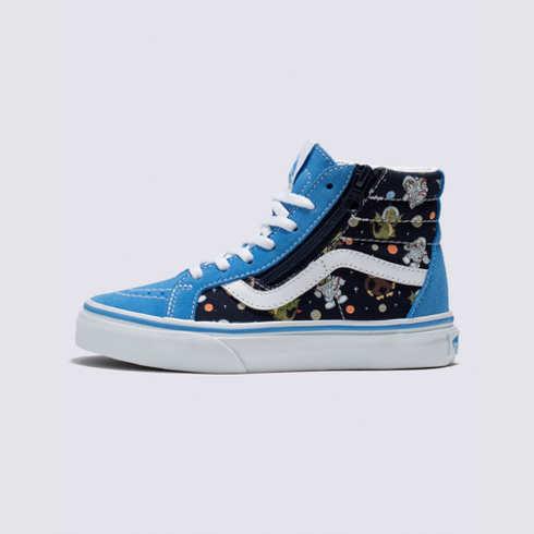 Vans Kids Glow Cosmic Zoo Sk8-hi Reissue Side Zip (black/blue)