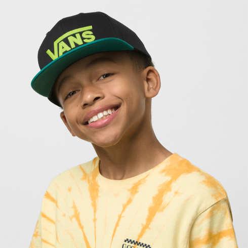Vans Kids Drop V Snapback Hat (lime Punch)