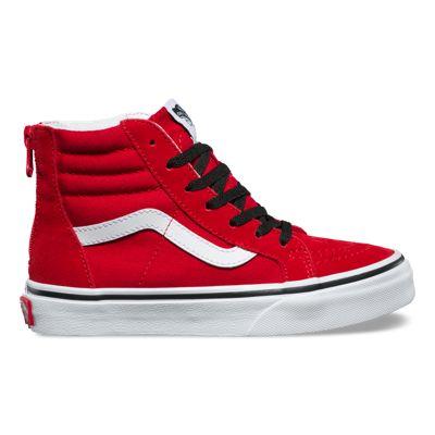 Vans Kids Pop Sk8-hi Zip (racing Red Black)