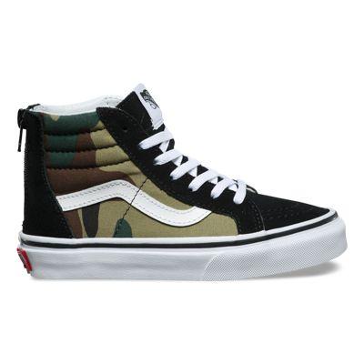 Vans Kids Woodland Camo Sk8-hi Zip (black Woodland)