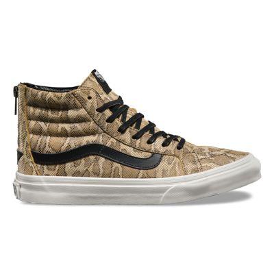Vans Mens Shoes Skate Shoes Mens Shoes Mens Sandals Shoes Mens Shoes Snake Sk8-hi Slim Zip (tan)