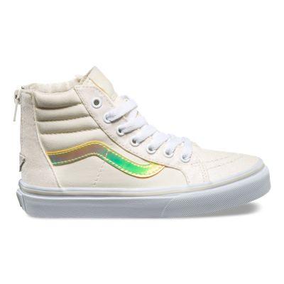 Vans Kids Glitter & Iridescent Sk8-hi Zip (white/true White)