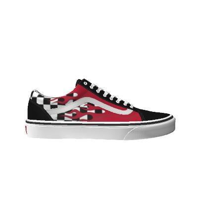 Vans Customs Red Flame Checkerboard Old Skool (customs)