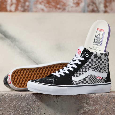 Vans X Tsp Skate Sk8-hi Shoe (checkerboard Black/white)