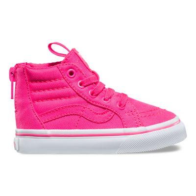 Vans Toddler Neon Canvas Sk8-hi Zip (pink/true White)