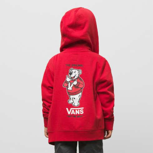 Vans Little Kids Svd Bear Full Zip Hoodie (true Red)