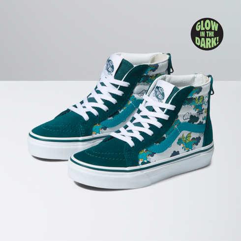 Vans Kids Sk8-hi Zip (mythical Glow Deep Teal)