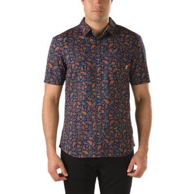 Vans Linville Buttondown Shirt (black Iris Paisley) Mens T-shirts