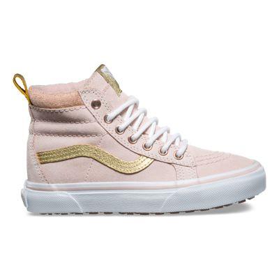 Vans Kids Sk8-hi Mte (sepia Rose Metallic True White)
