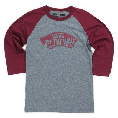 Vans Boys Otw Raglan T-shirt (heather Grey/burgundy) T-shirts: Large