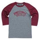 Vans Boys Otw Raglan T-shirt (heather Grey/burgundy) T-shirts: Large