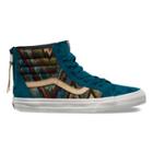 Vans Mens Shoes Skate Shoes Mens Shoes Mens Sandals Italian Weave Pig Suede Sk8-hi Zip Ca (atlantic Deep)