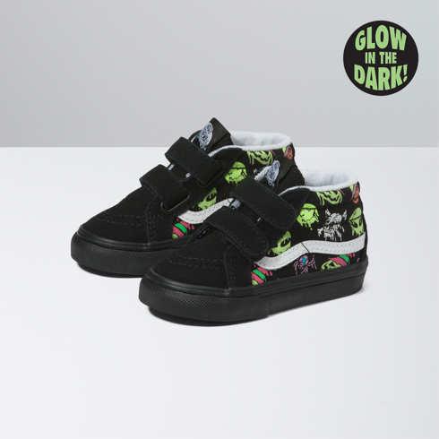 Vans Toddler Trippy Drip Glow Sk8-mid Reissue V Shoe (black)