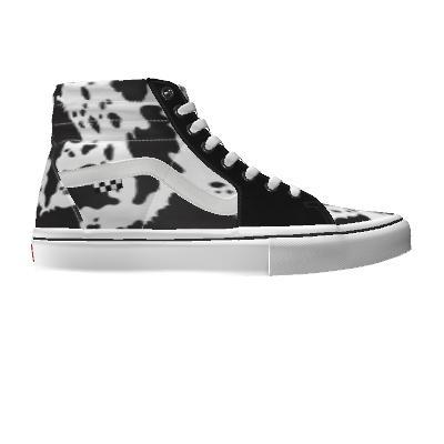 Vans Customs Cow Print Skate Sk8-hi Shoes Black