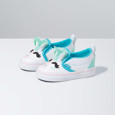 Vans Toddler Unicorn Slip-on V (blue Atoll/iridescent)