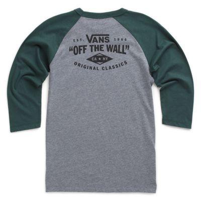 Vans Boys Original Classics Baseball Tee (heather Grey-green Gables)