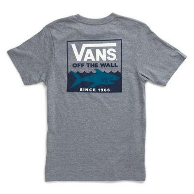 Vans Boys Shark Stripe Pocket T-shirt (heather Grey)