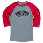 Vans Boys Otw Raglan T-shirt (heather Grey/cardinal)