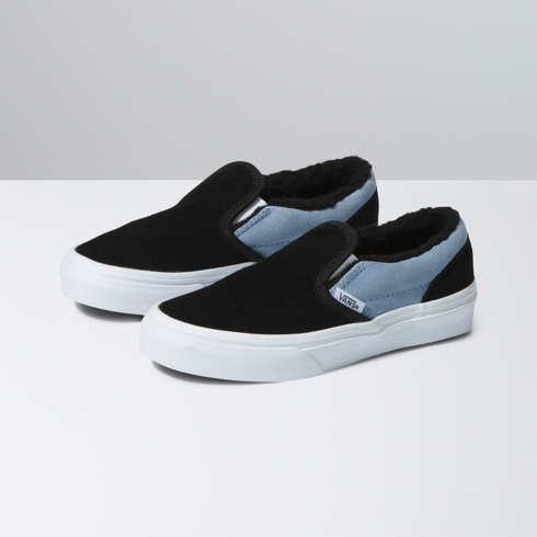 Vans Kids Classic Slip-on (sherpa Suede Ashley Blue)
