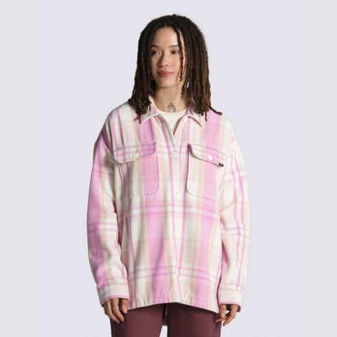 Vans Eliza Oversized Woven Shacket (rose Smoke)
