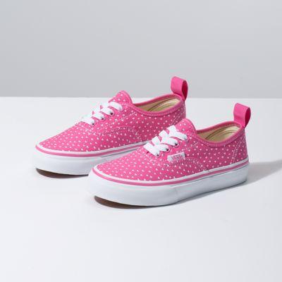 Vans Kids Hand Drawn Hearts Authentic Elastic Lace (carmine Rose/true White)
