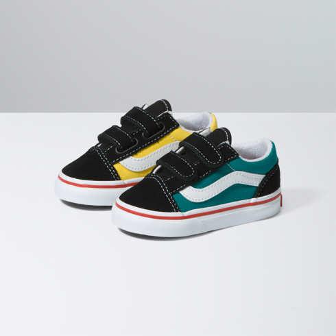 Vans Toddler Old Skool V (color Block Black/multi)