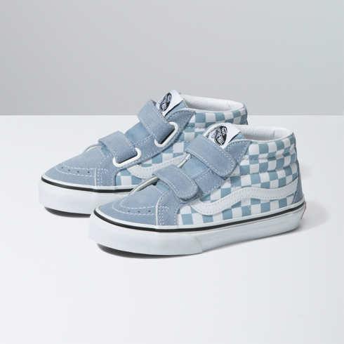 Vans Kids Sk8-mid Reissue V (color Theory Checkerboard Ashley Blue)