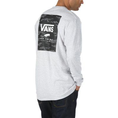 Vans Print Box Long Sleeve T-shirt (ash Heather/tiger Camo)