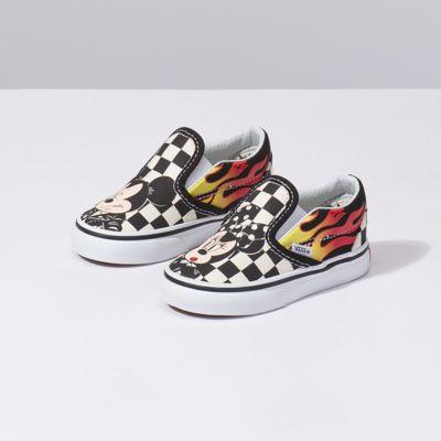 Vans Disney X Vans Toddler Classic Slip-on (mickey Mouse And Minnie Mouse/checker Flame)