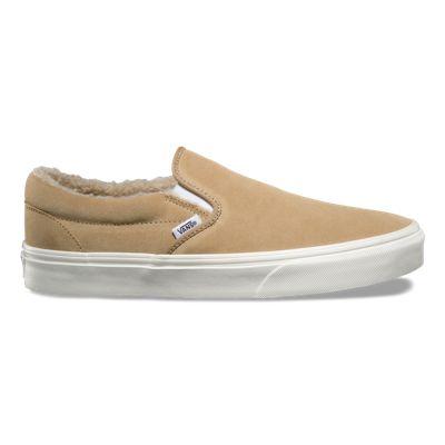 Vans Suede Fleece Slip-on (khaki/true White)