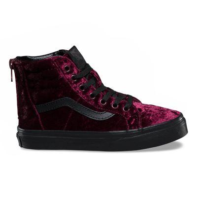 Vans Kids Velvet Sk8-hi Zip (red/black)