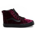 Vans Kids Velvet Sk8-hi Zip (red/black)